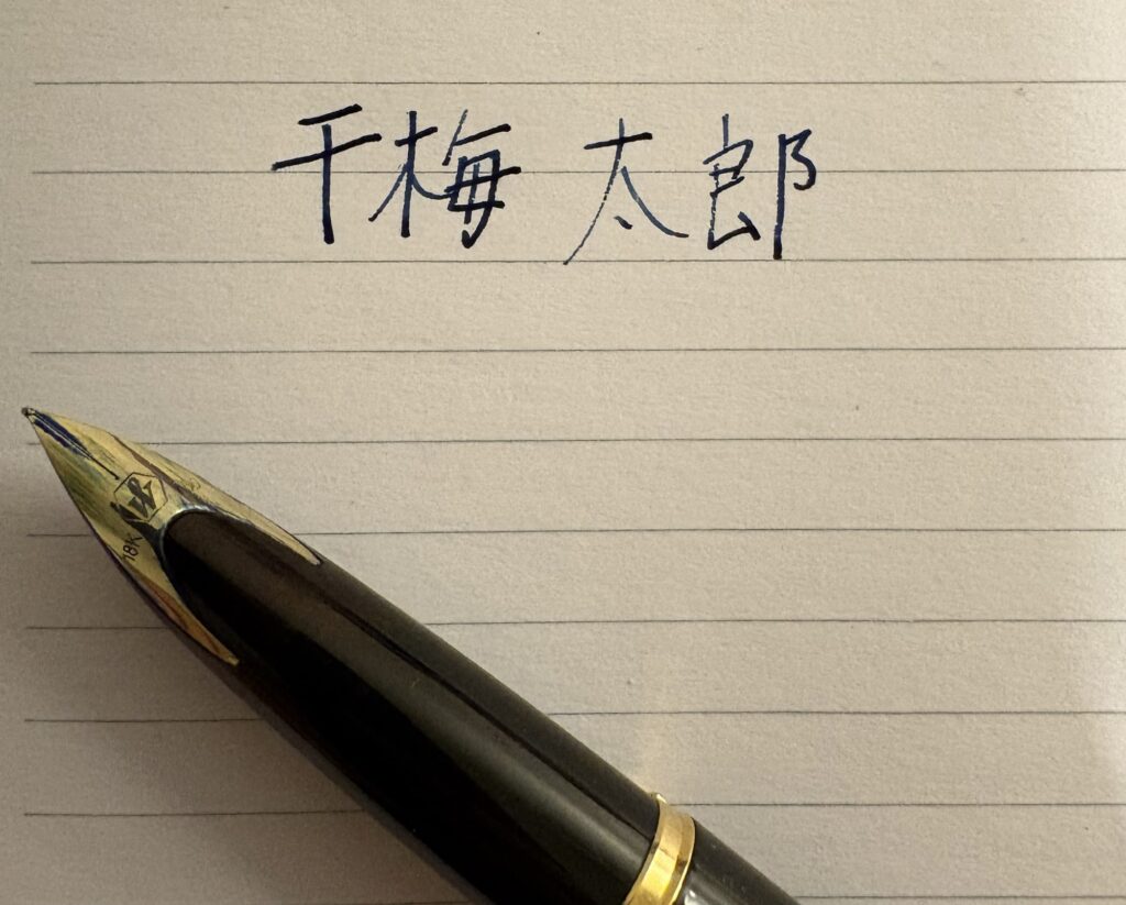 WatermanのCarèneで書いた文字。