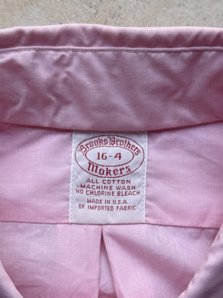 Brooks Brothers Polo Collar Shirt
アメリカ製のタグ。