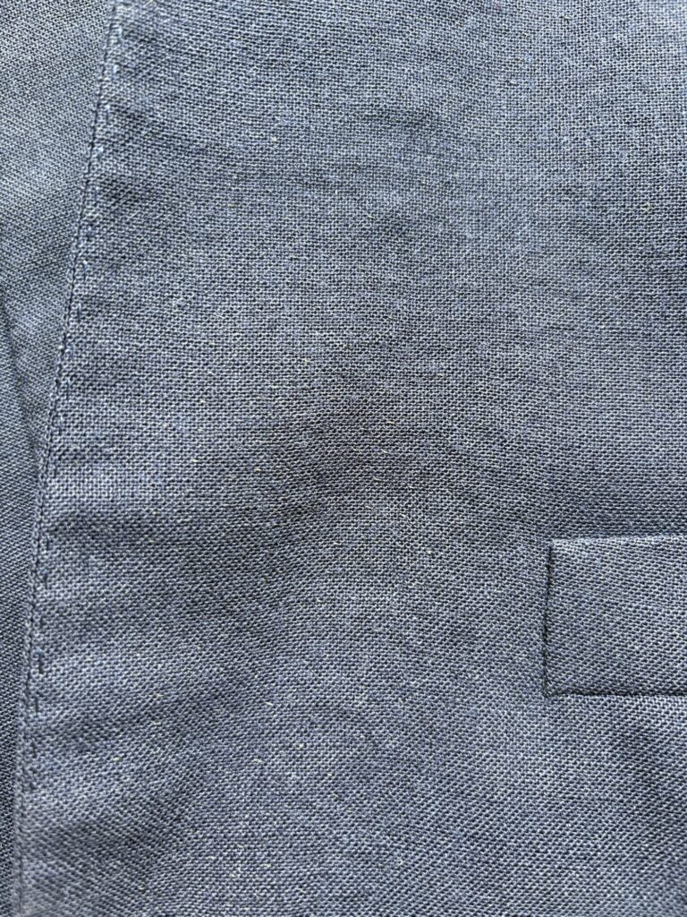 "ミラノスタイル"のTINCATI(Saint Andrews)のジャケット。ハ刺しの様子。