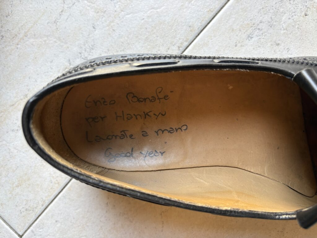 イタリアのシューメーカー Enzo Bonafèのキルトタッセルローファー
インソールの様子