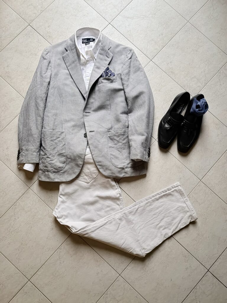 イタリア ディナー 服装 男性 春夏 カジュアルジャケットコーデ