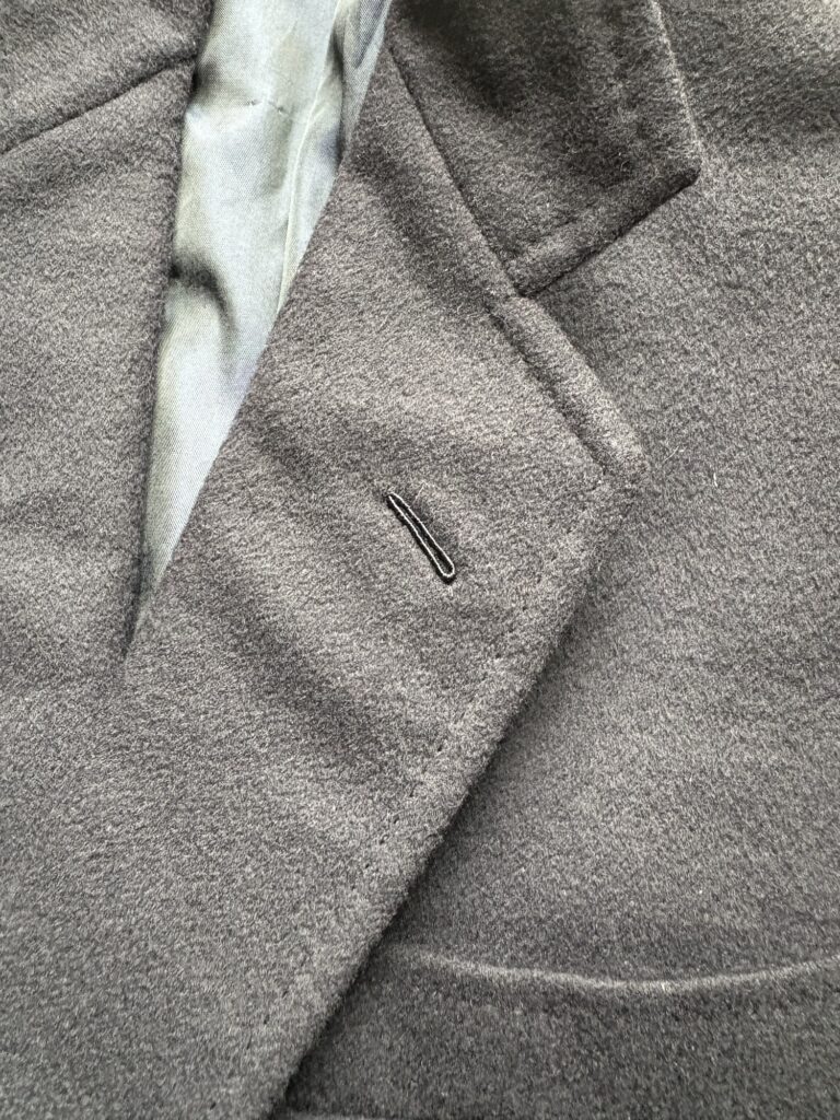 ローマのサルトリア G.VIGLIANTI ネイビーフランネルブレザー　フラワーホール