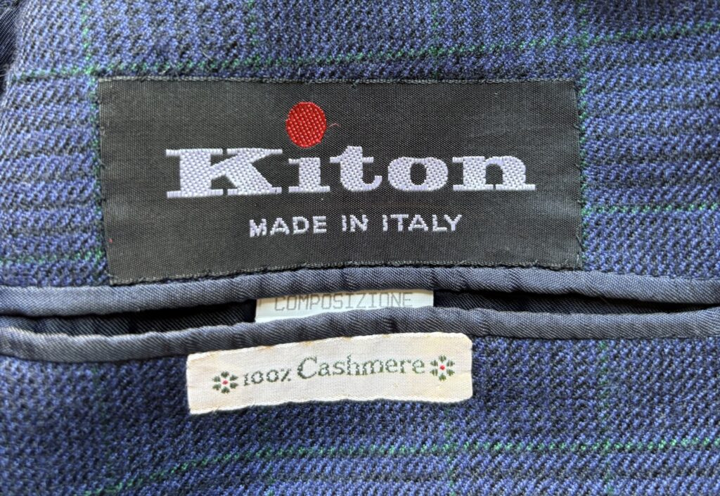 Kiton（キートン／イタリア・ナポリ）の私物ジャケットのロゴ