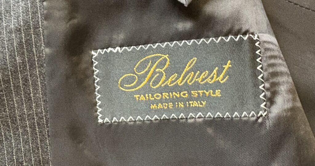 Belvest（ベルベスト／イタリア・ヴェネト）の私物ジャケットのロゴ