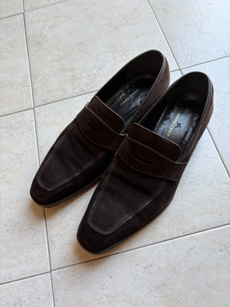 Tanino Crisci スエード ペニーローファー